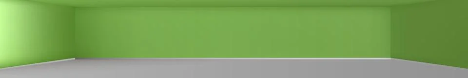 Green panoramic studio background with white glow Illustrazione stock