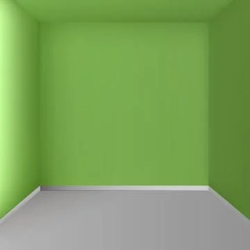 Green panoramic studio background with white glow Illustrazione stock