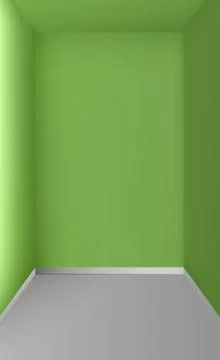 Green panoramic studio background with white glow Illustrazione stock