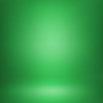 Green panoramic studio background with white glow Illustrazione stock