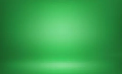 Green panoramic studio background with white glow Illustrazione stock
