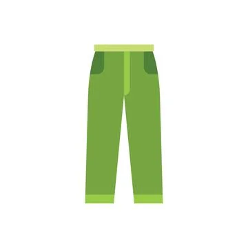Green pants with belt loops presenting casual style for men's fashion Illustrazione stock