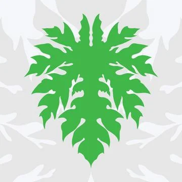 Green papaya leaf simple flat vector illustration Stock Illustration