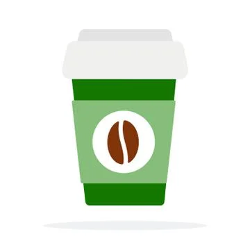 Green paper cup for coffee vector flat isolated Stock Illustration