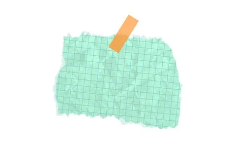 Green paper note vector with torn rip texture. Sticky adhesive tape, old Stock Illustration