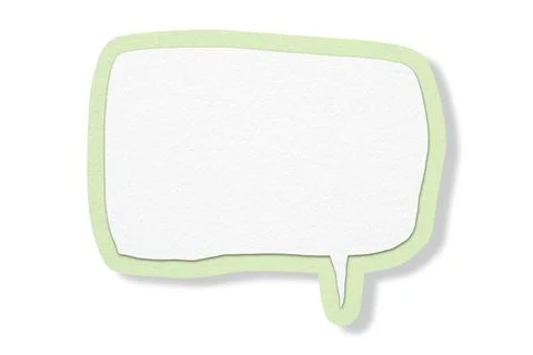Green paper speech bubbles separated on white background Stock Illustration