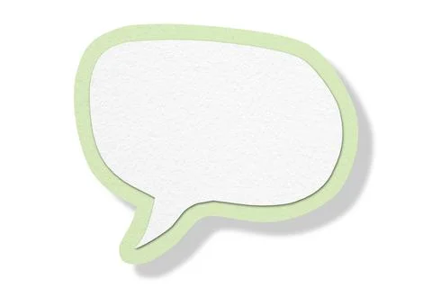 Green paper speech bubbles separated on white background Illustrazione stock