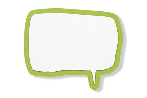 Green paper speech bubbles separated on white background Stockillustratie
