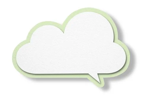 Green paper speech bubbles separated on white background Illustrazione stock