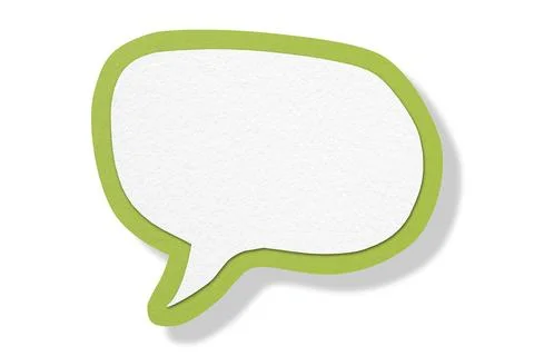 Green paper speech bubbles separated on white background Illustrazione stock