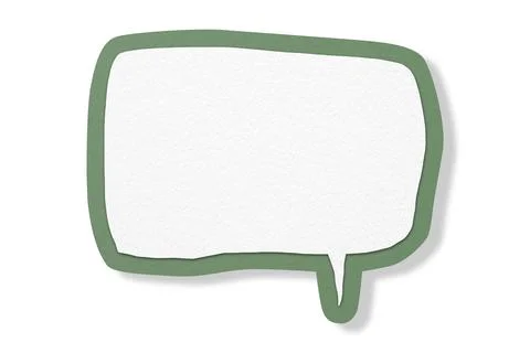 Green paper speech bubbles separated on white background Stock Illustration