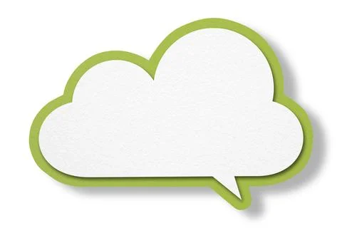 Green paper speech bubbles separated on white background Stock Illustration