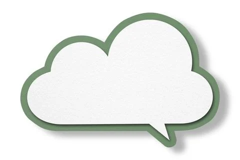 Green paper speech bubbles separated on white background Stock Illustration