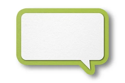 Green paper speech bubbles separated on white background Illustrazione stock