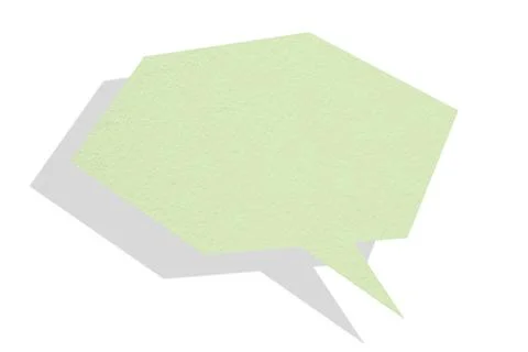 Green paper speech bubbles separated on white background Stock Illustration