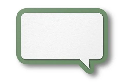 Green paper speech bubbles separated on white background Illustrazione stock