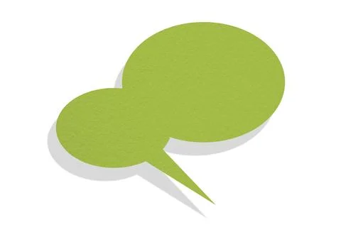 Green paper speech bubbles separated on white background 스톡 일러스트