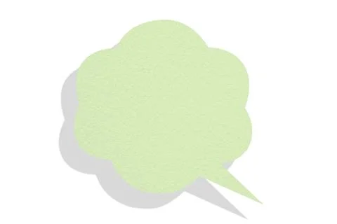 Green paper speech bubbles separated on white background Stock Illustration