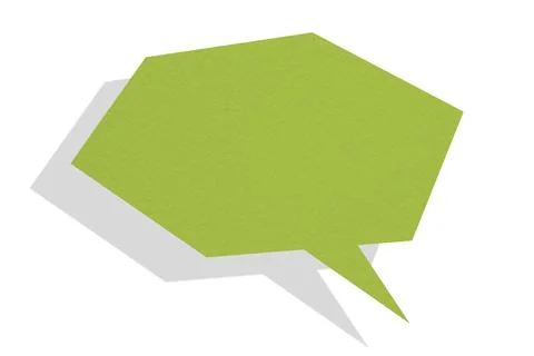 Green paper speech bubbles separated on white background Stock Illustration