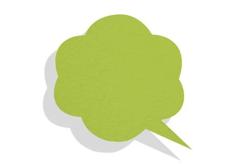 Green paper speech bubbles separated on white background Illustrazione stock