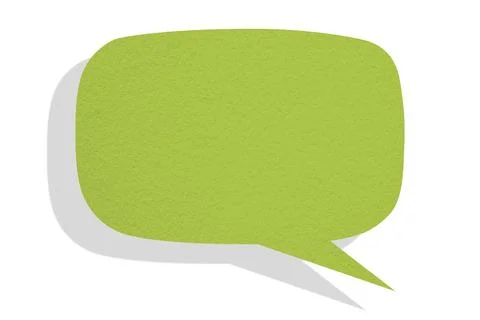 Green paper speech bubbles separated on white background Illustrazione stock