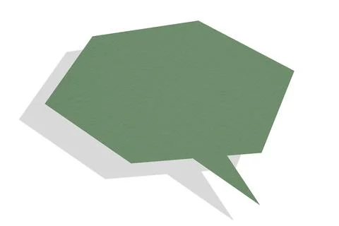 Green paper speech bubbles separated on white background Illustrazione stock