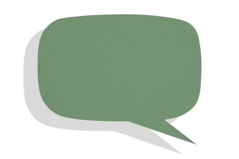 Green paper speech bubbles separated on white background Stock Illustration