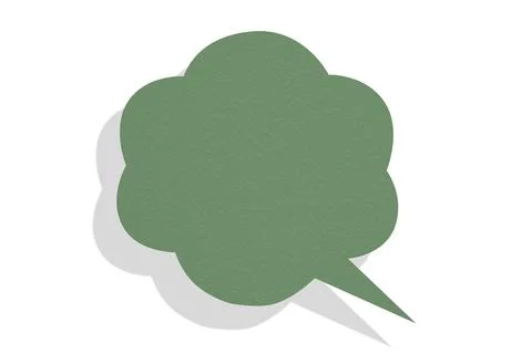 Green paper speech bubbles separated on white background Stock Illustration