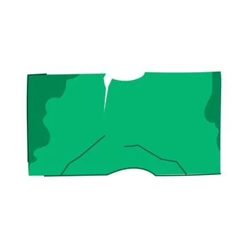 Green paper texture with torn edges and crumpled effect Stock Illustration