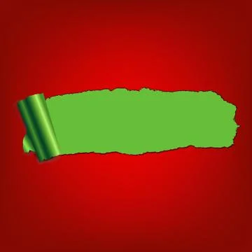 Green paper torn Stock Illustration