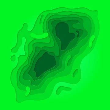 Green papercut multi layer pattern background Stock Illustration