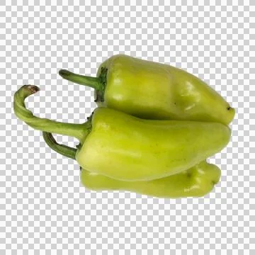 Green papper on white background 4 Stock Photos