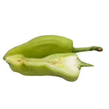 Green papper on white background 5 Stock Photos