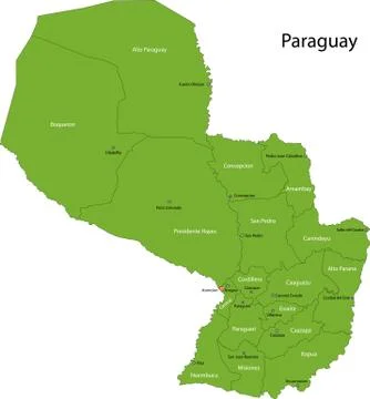 Green paraguay map イラスト素材