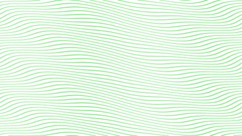Green parallel wave lines slow flowing animation on isolated white background Stock Footage 202599315