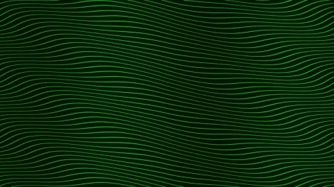 Green parallel wave lines slow flowing animation on isolated white background Stock Footage 202599325