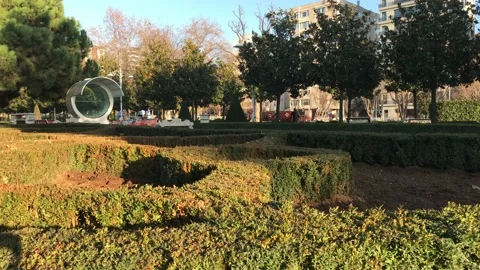 Green park in the city Stock Footage 146099016