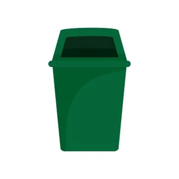 Green park garbage can icon, flat style 스톡 일러스트