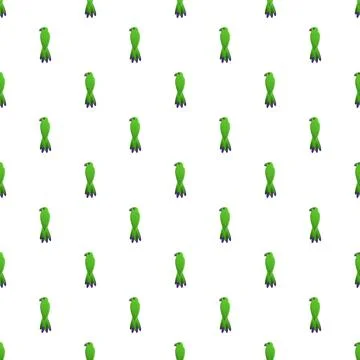 Green parrot bird repeating pattern seamless design Stock Illustration