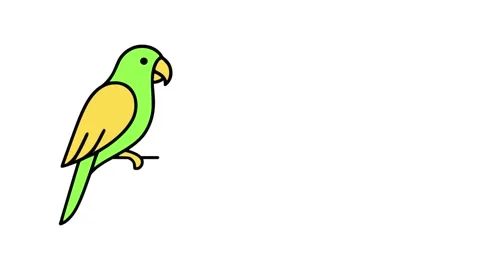 Green parrot on a branch Stock Footage 311620164
