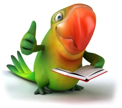 Green parrot Ilustración de archivo