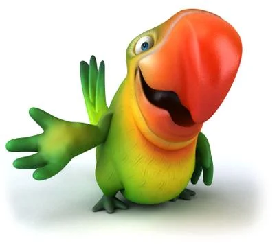 Green parrot Ilustración de archivo