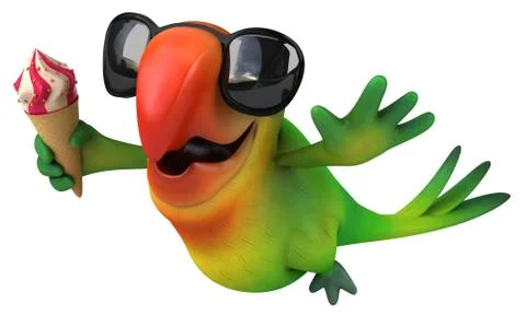 Green parrot Ilustración de archivo