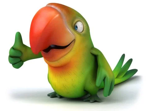 Green parrot Illustrazione stock