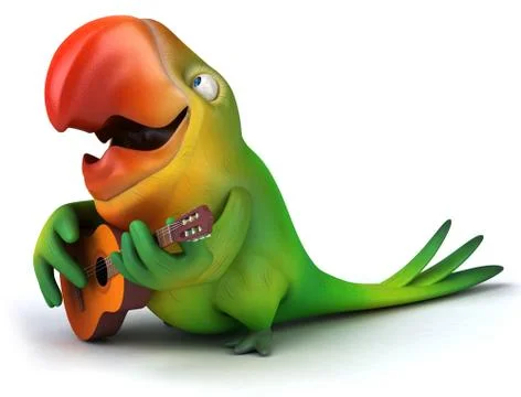 Green parrot Illustrazione stock