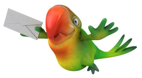 Green parrot Illustrazione stock