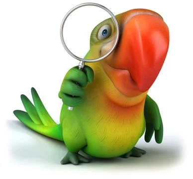 Green parrot Illustrazione stock