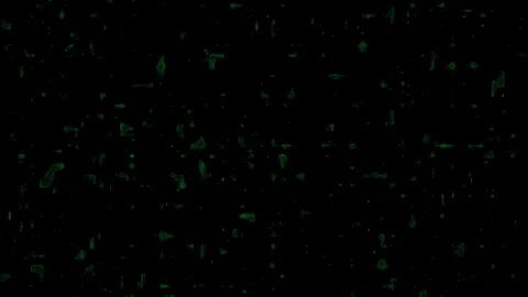 Green particle animation motion graphics in dark background. Stock Footage 312312456