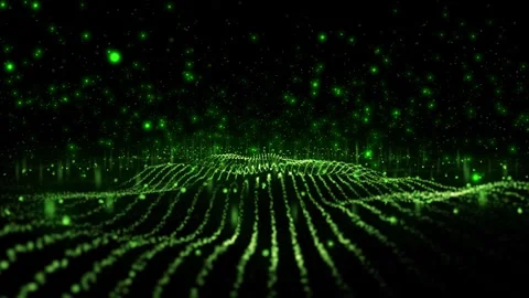 Green Particle Field Background Stock Footage 279147030