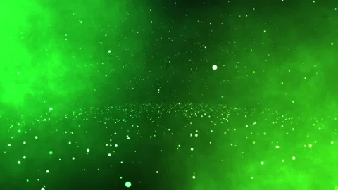 Green Particle Flow with Glowing Dust and Atmospheric Smoke in 4K Stock Footage 331560425